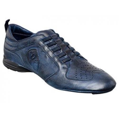 Bacco Bucci "Zola" Blue Genuine Perforated Soft Calfskin  Shoes